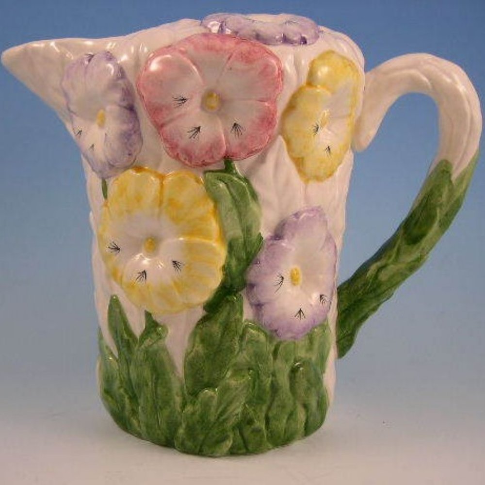 **Raised Floral Design Water Pitcher